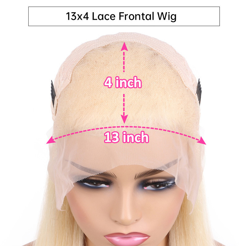613 Blonde Bob Wig  13x4 Lace Frontal  Wig Straight Brazilian Human Hair Lace Front Wigs For Women