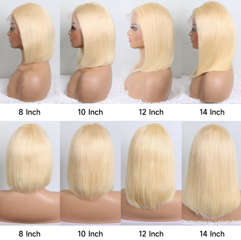 613 Blonde Bob Wig  13x4 Lace Frontal  Wig Straight Brazilian Human Hair Lace Front Wigs For Women