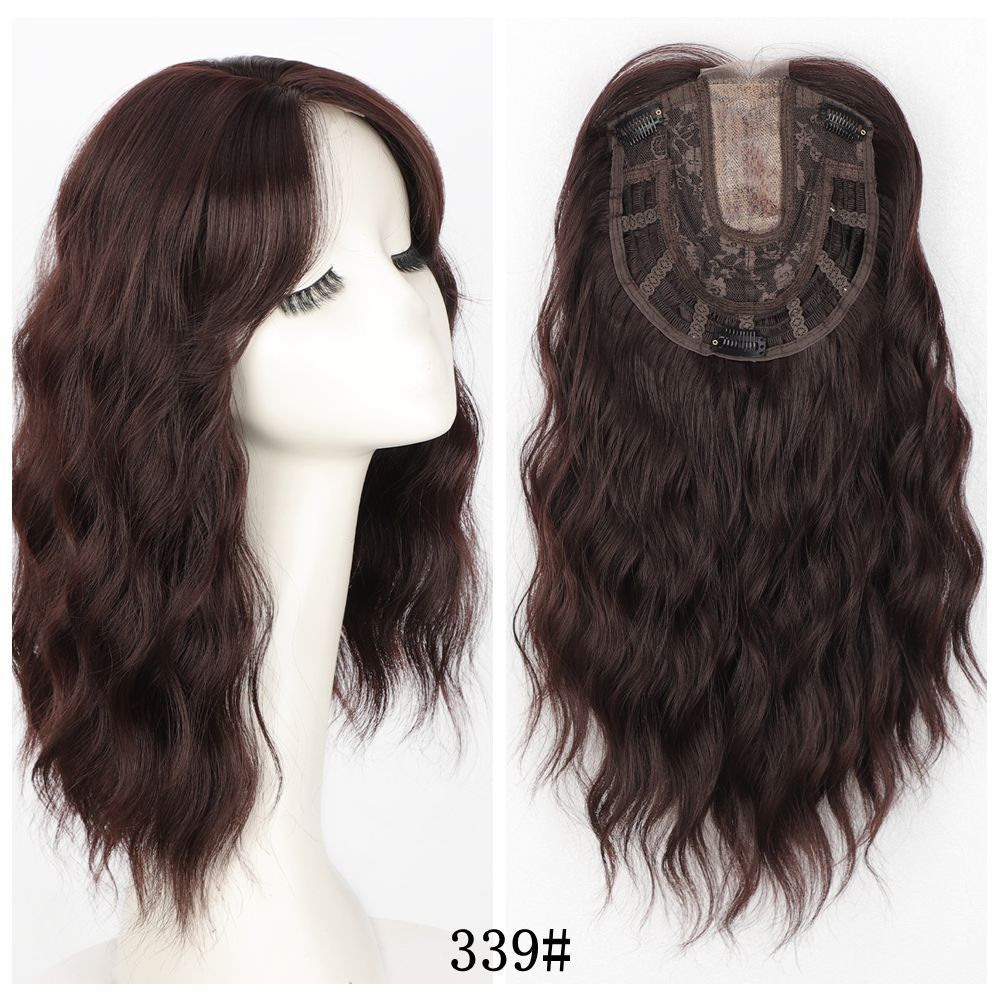 16 inch Wavy Synthetic  Hair Toppers With Bangs Hair Topper With Bangs Clip In Synthetic Hair Pieces For Women