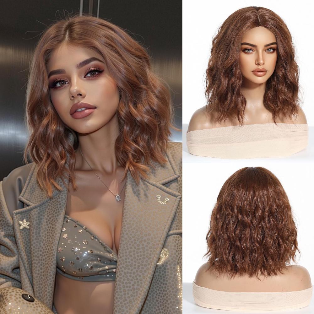 Straight Synthetic Layered Wig  Machine Made Fiber Wigs with Bangs Blonde Cosplay Party Wigs for Women Heat Resistant Wigs
