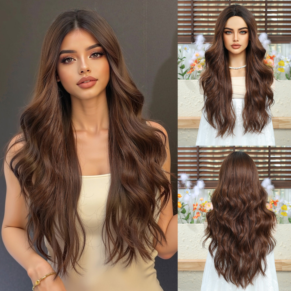 Straight Synthetic Layered Wig  Machine Made Fiber Wigs with Bangs Blonde Cosplay Party Wigs for Women Heat Resistant Wigs