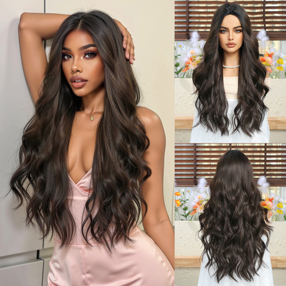 Straight Synthetic Layered Wig  Machine Made Fiber Wigs with Bangs Blonde Cosplay Party Wigs for Women Heat Resistant Wigs