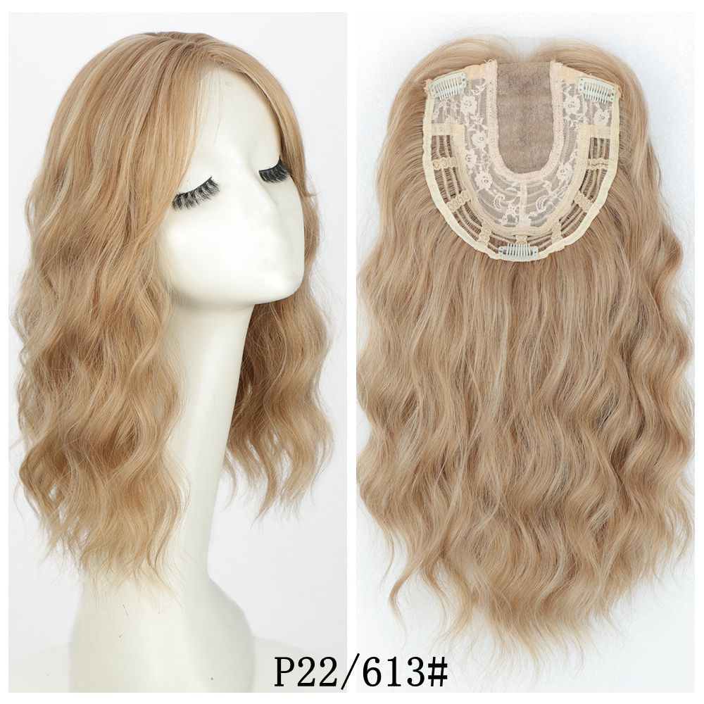 16 inch Wavy Synthetic  Hair Toppers With Bangs Hair Topper With Bangs Clip In Synthetic Hair Pieces For Women