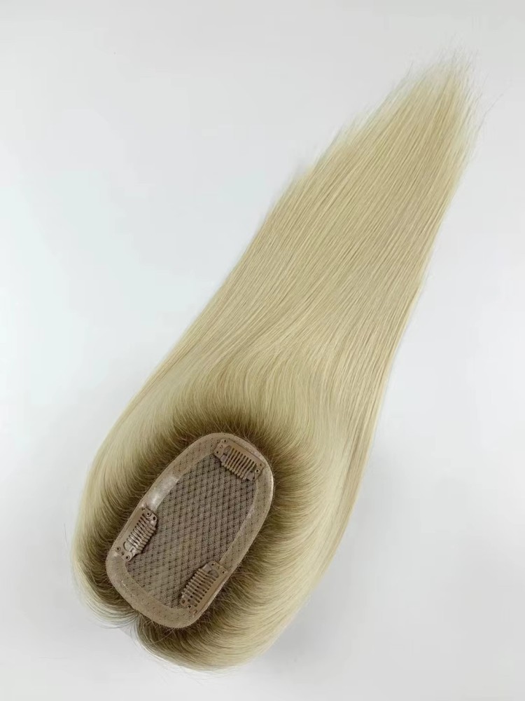 3*5 Mono Base Toupee Clips In 100% Human Hair Topper For Women 14 Inch And 16 Inch Virgin Hair Women ToupeePiece