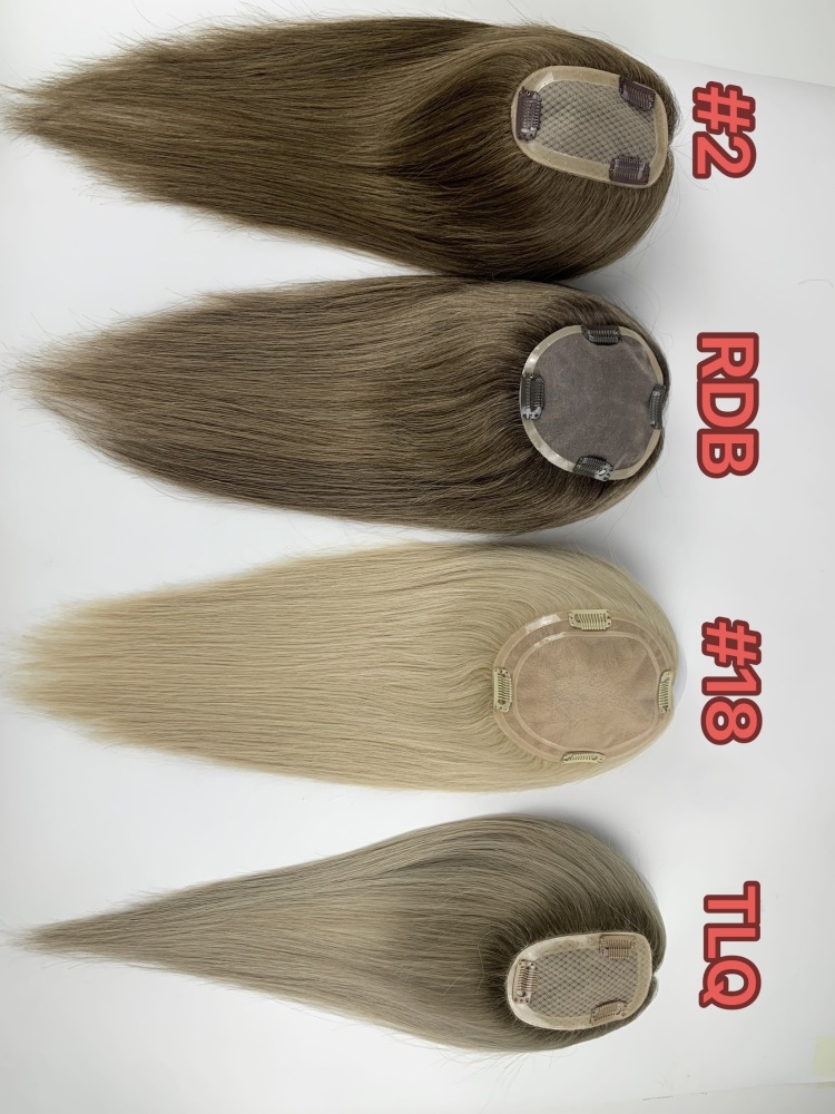 3*5 3*5 Mono lace base topper Hand tied Monofilament Cuticle Aligned PU women toupee for Thin Hair