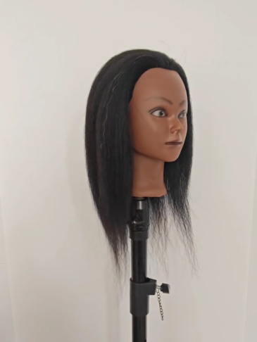 African Mannequin Head 100% Real Hair Hairdresser Training Head 14 inch Headdoll Mannequin Head 100% Real Hair