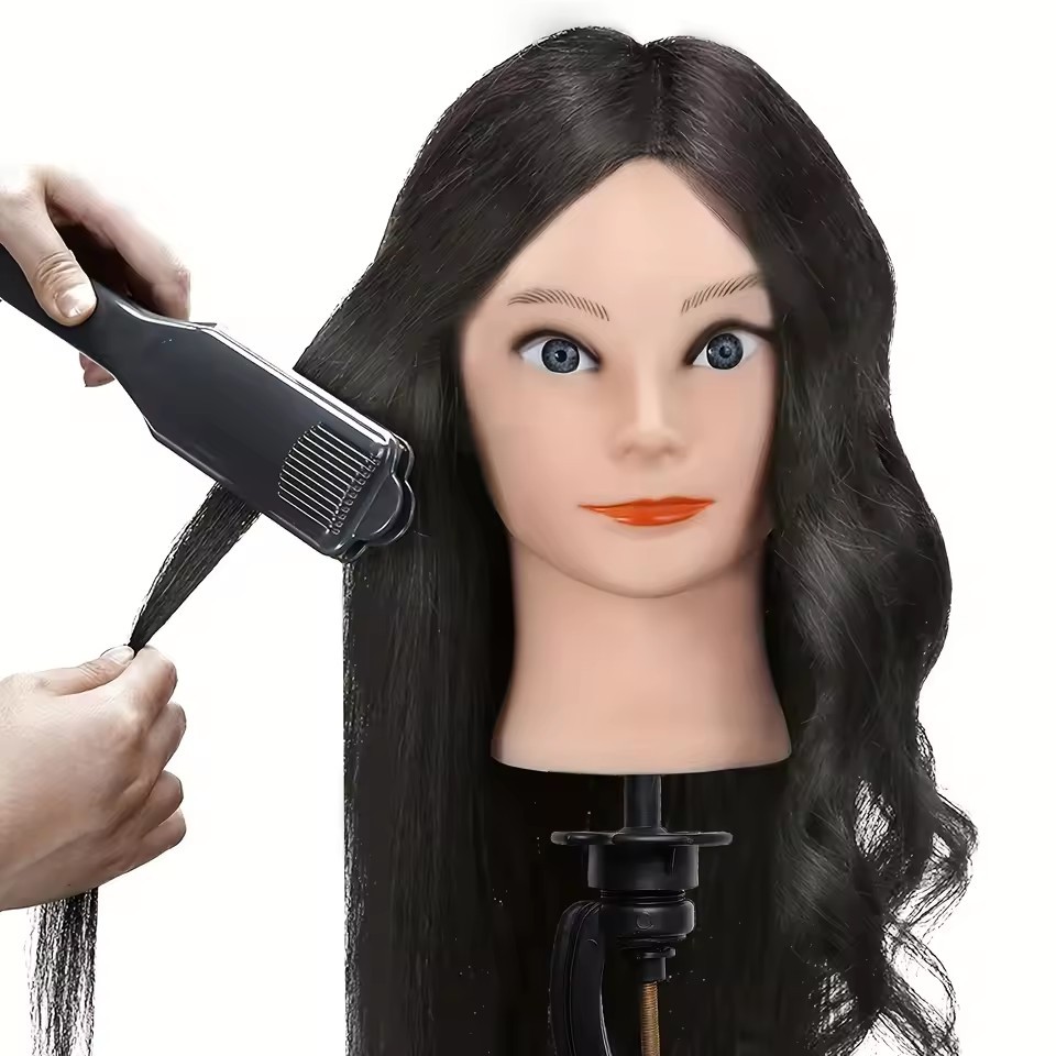 Natural 100% Real Hair Mannequin Head for Hairdresser Training and Practice-Perfect for Professional Use