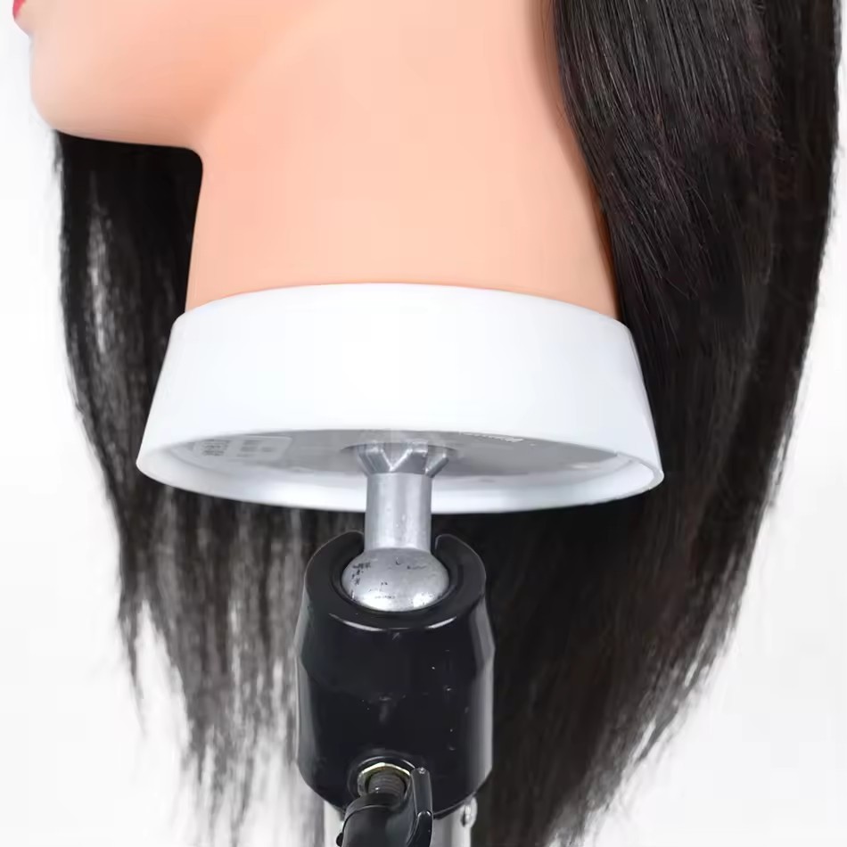 100% Human Hair Mannequin Head Natural Black Color Practice Training Model For Hairdresser Professional Can Be Ironed and Dyed