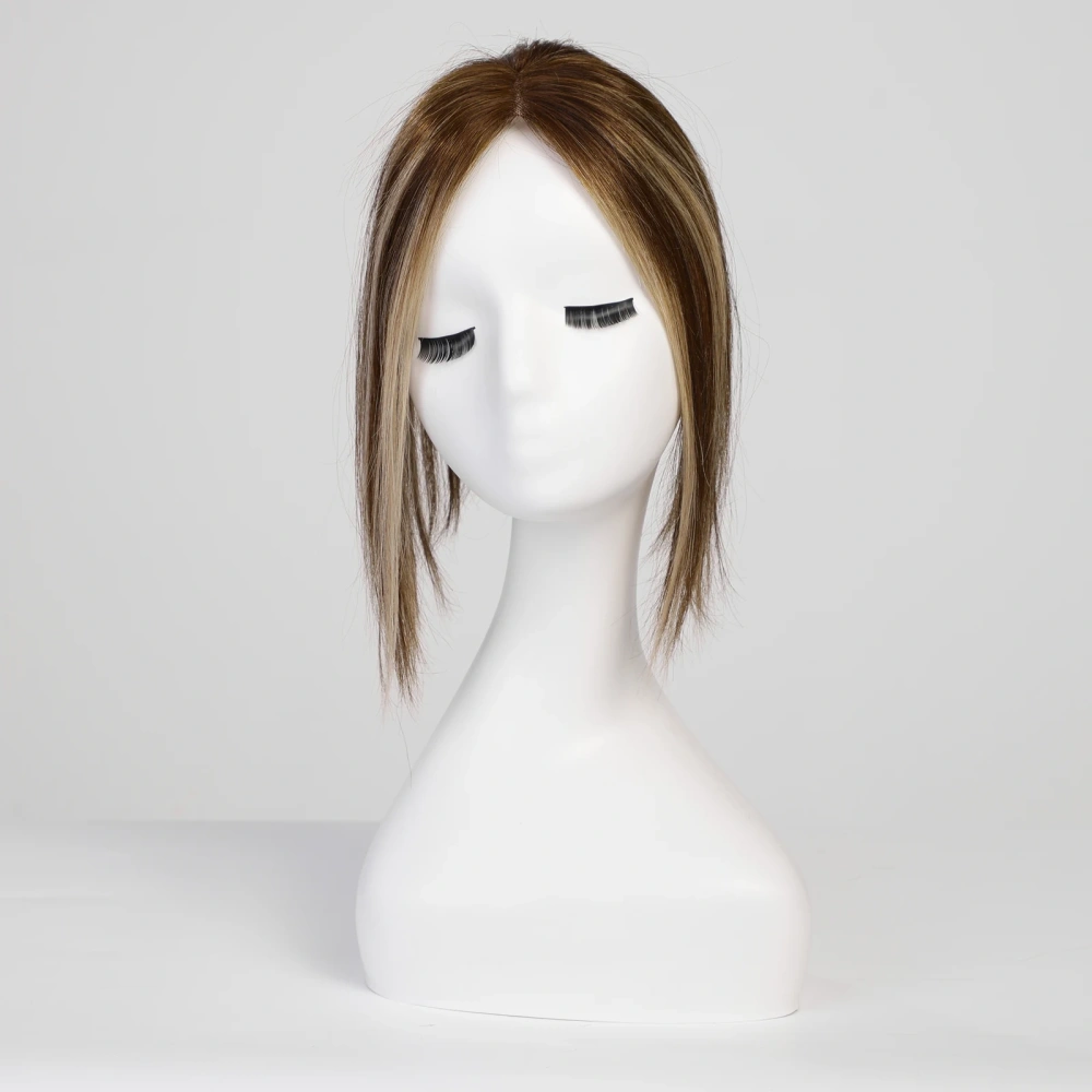Golden Brown Blonde Mixed Remy Human Hair Toppers Lace Base Clips in Hair 10 Inches 100% Remy Human Hair Toppers for Women