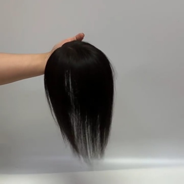 9x14 cm Human Hair Topper Mono Base Virgin European Hair Natural Skin Scalp Top  Breathable Straight Hair Pieces for Women