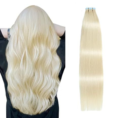 Bleach Blonde #60  Tape in Extensions for Women 100grams Remy Human Hair Tape in Hair Extensions