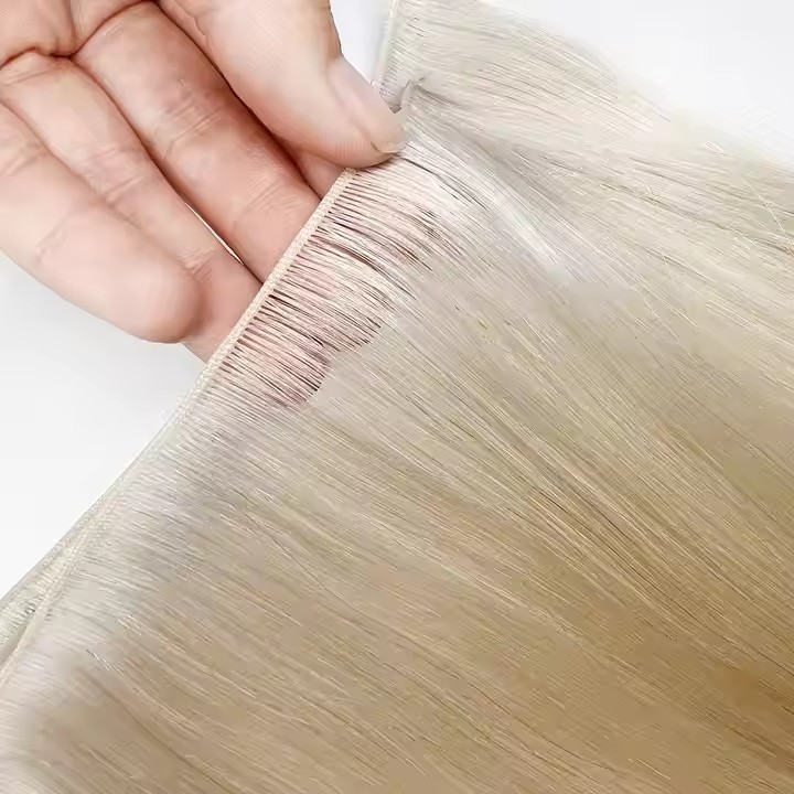 Ash Brown #8  Virgin Remy Human Hair Genius Weft  100g Hair Bundles Extensions Virgin Hair Genius Weft Hair Extensions