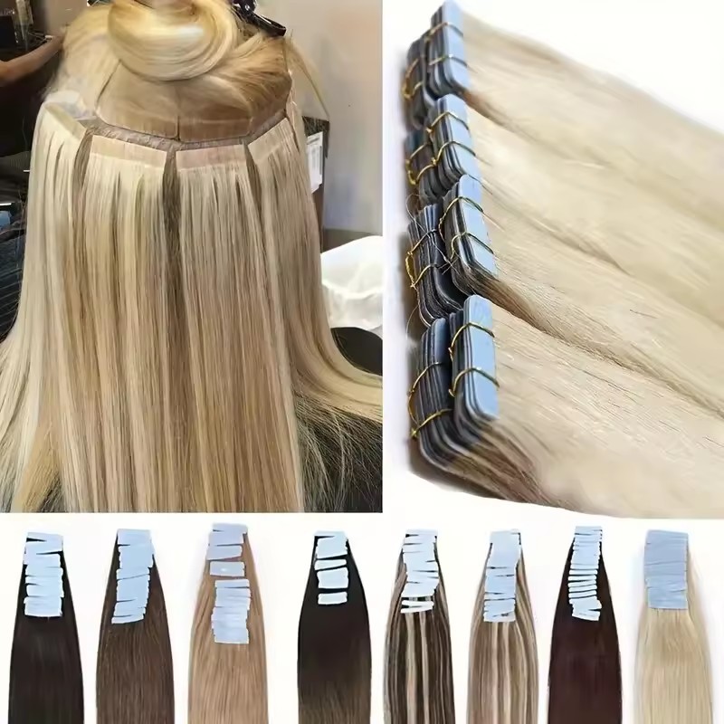 10A  Honey Blonde #27 Tape In Hair Extensions  Virgin Remy Hair Extensions 100g Per Pack Seamless tape hair extensions 16-30 inch