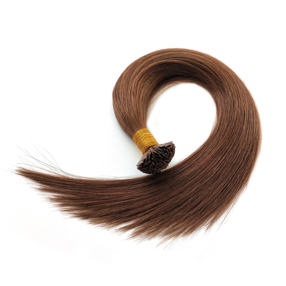 Medium Brown #6 Flat Tip Remy Human Hair Extensions  100g Pre Bonded Keratin Fusion100% Human Hair Extensions