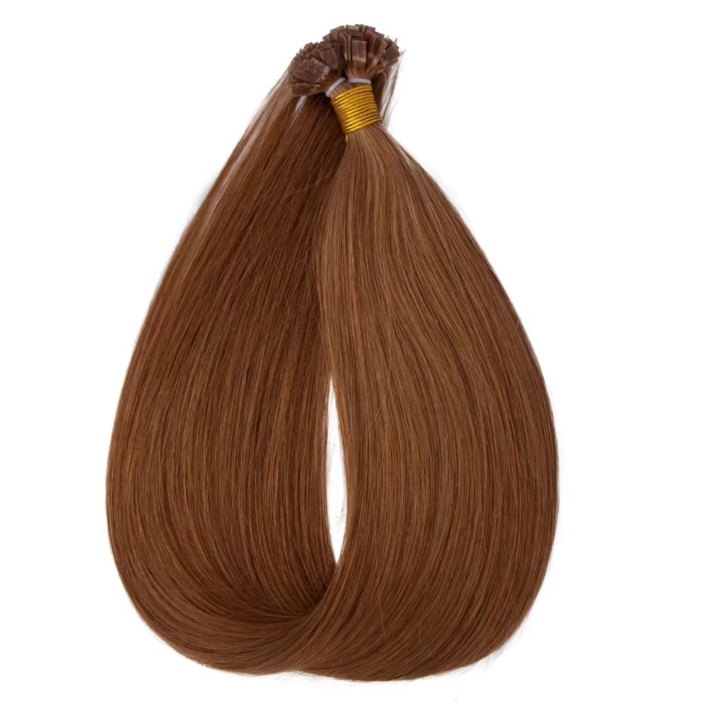 Copper Brown  #30 Flat Tip Hair Extensions 100g Virgin Remy Human Hair Real Human Fusion Hair Extensions 12 -30inch