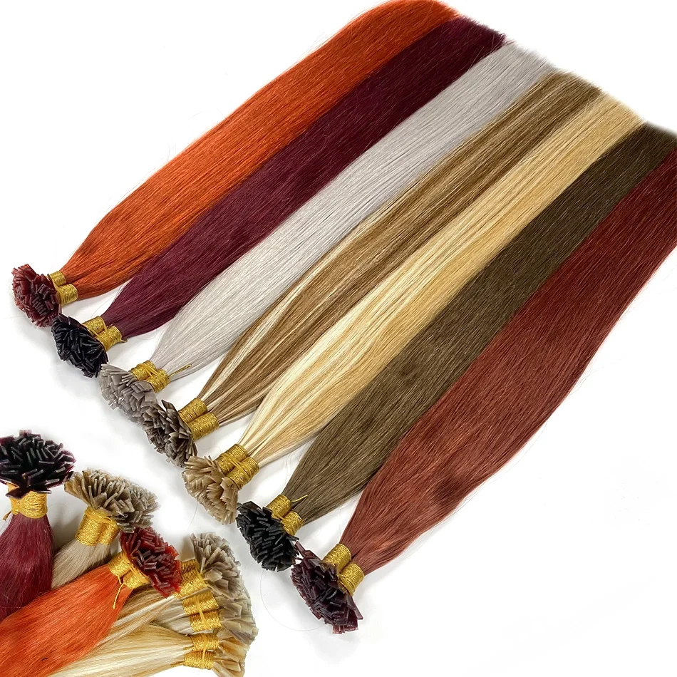 #350 Orange Ginger Flat Tip Hair Extensions 100g Virgin Remy Human Hair Real Human Fusion Hair Extensions 12 -30inch