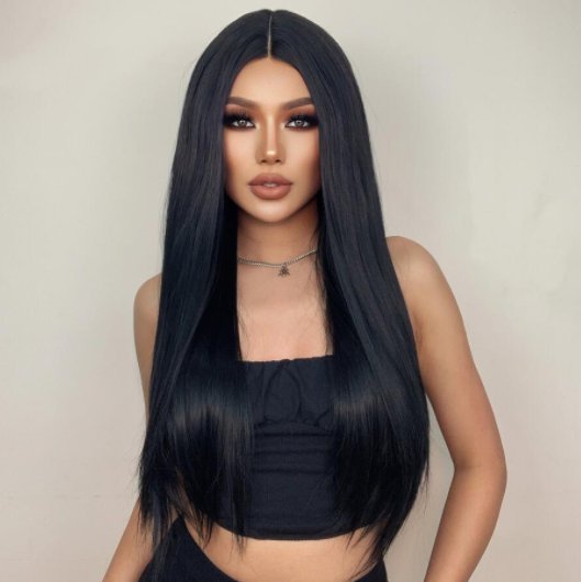 Straight Brown T Part Lace Front Synthetic Wigs with Baby Hair Long Women's Lace Wigs High Density Natural Wig Heat Resistant