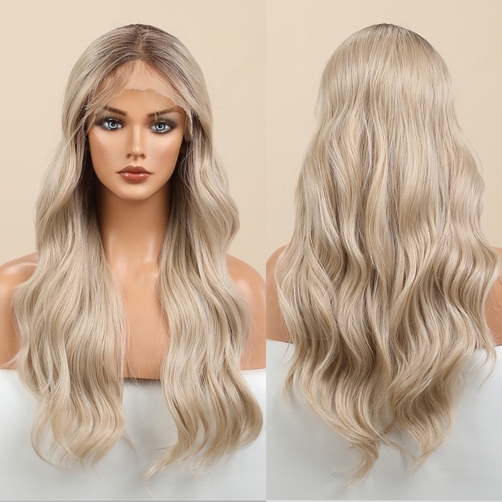 Natural Wave  Black Lace Front Wig Synthetic For  Women Body Wave Lace Wig Natural High Density Heat Resistant Wig