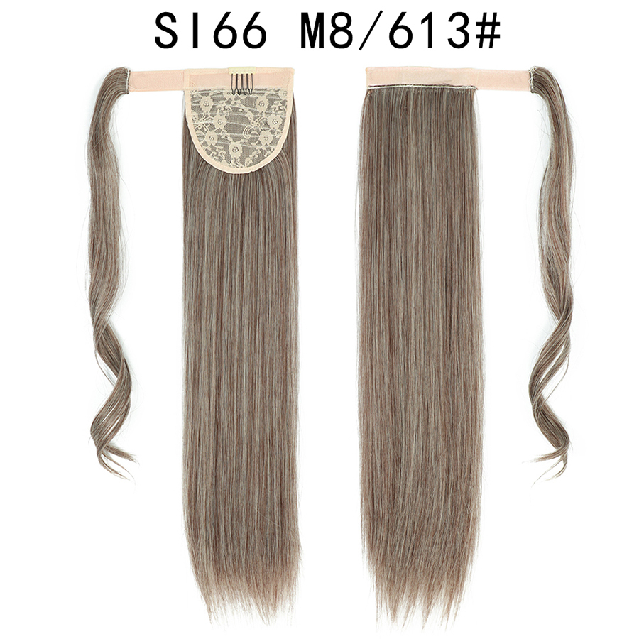 Long Straight  22 inch Ponytail Hair Synthetic Extensions Heat Resistant Hair  Wrap Around Pony Hairpiece for Women