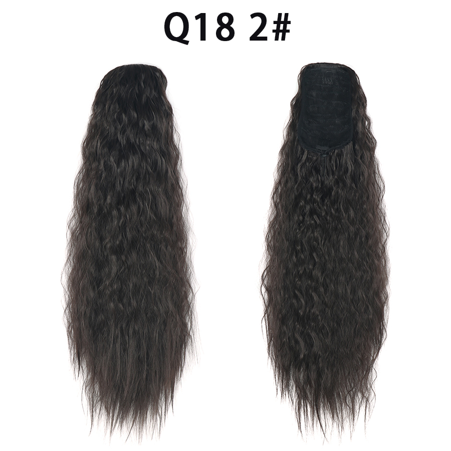 22 Inch 120Grams  Drawstring Ponytail Extension Curly Wave Long Ponytail Hair Extension Synthetic Corn Wavy Drawstring Ponytail Extensions