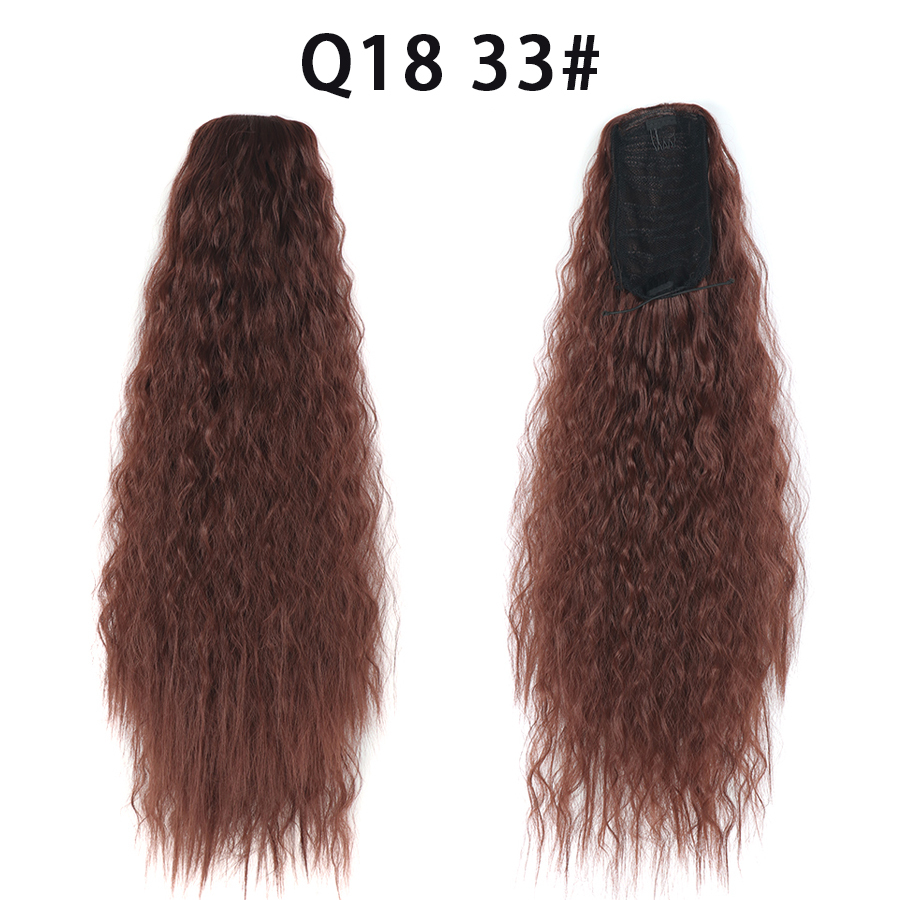 22 Inch 120Grams  Drawstring Ponytail Extension Curly Wave Long Ponytail Hair Extension Synthetic Corn Wavy Drawstring Ponytail Extensions