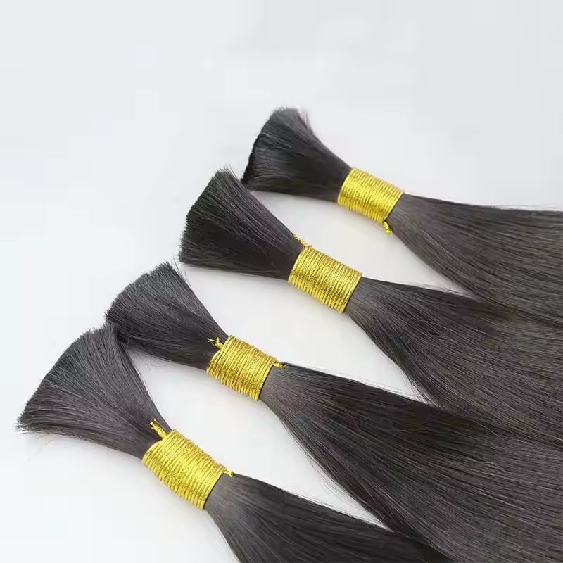 Natural Bulk Straight for Braiding Straight Brazilian Virgin No Weft Brazilian Remy Hair Extensions 1000g/Pcs/Pack
