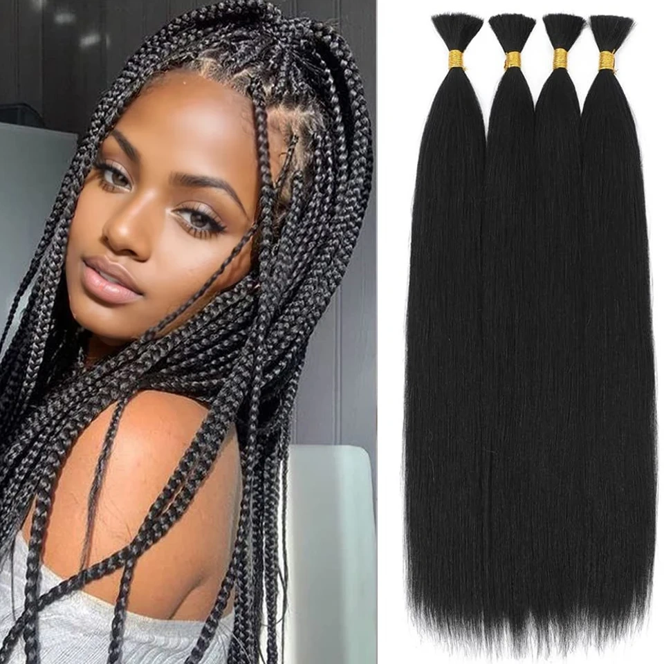 Natural Bulk Straight for Braiding Straight Brazilian Virgin No Weft Brazilian Remy Hair Extensions 1000g/Pcs/Pack