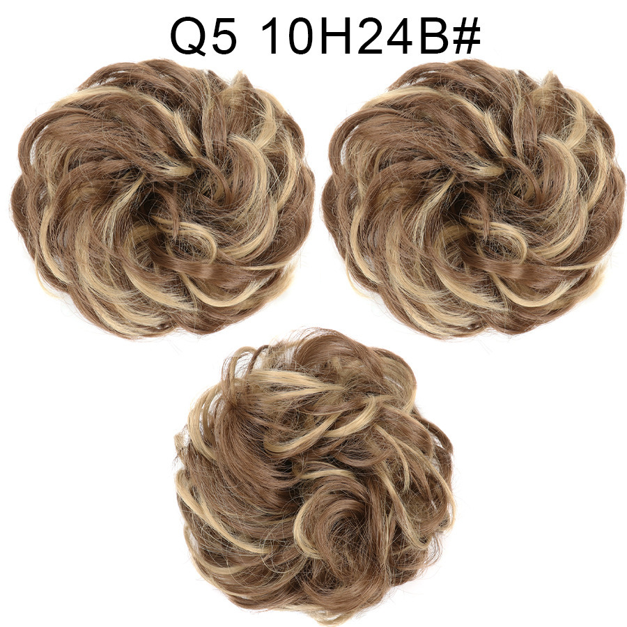 Synthetic Messy Bun Chignon Donut Blonde Brown  Hair Bun Elastic Hair Rope Rubber Band Hair Extensions for Women