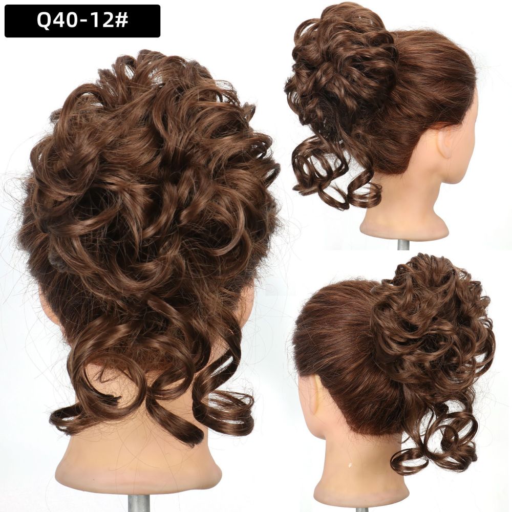 Synthetic Messy Hairpiece Bun for Women Wave Chignon Ponytail Hair Extension Elastic Rubber Band Updo Fiber Scrunchies