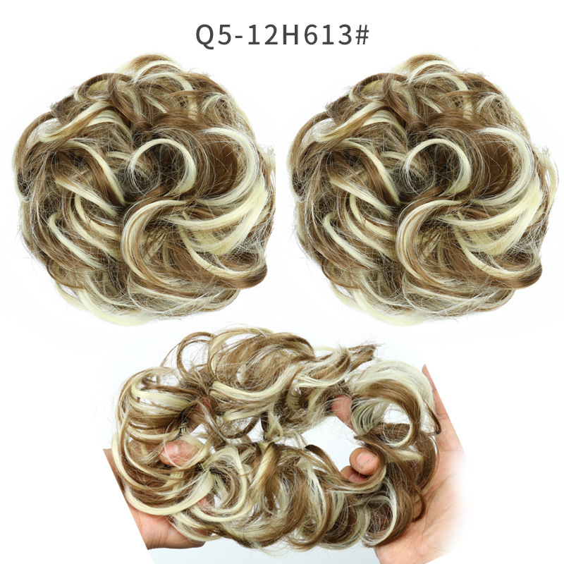 Synthetic Messy Bun Chignon Donut Blonde Brown  Hair Bun Elastic Hair Rope Rubber Band Hair Extensions for Women