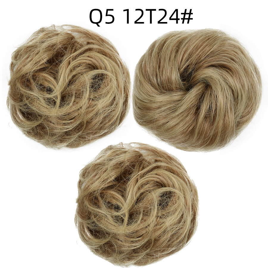 Synthetic Messy Bun Chignon Donut Blonde Brown  Hair Bun Elastic Hair Rope Rubber Band Hair Extensions for Women