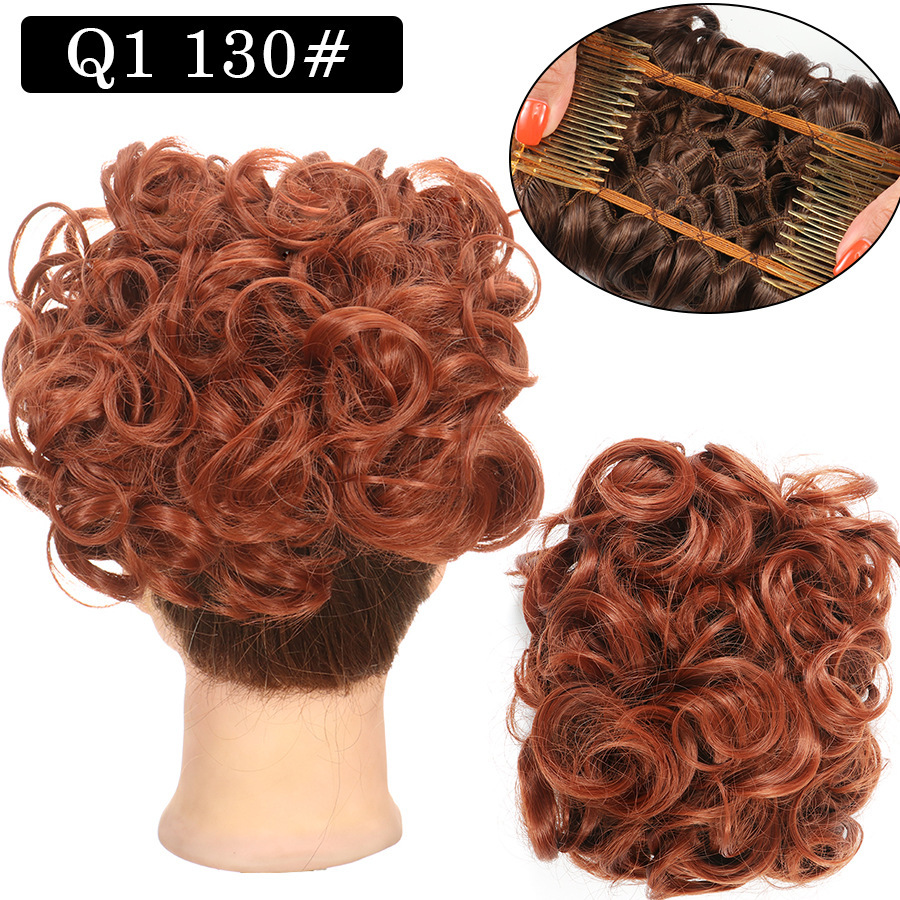 Messy Bun Large Comb Clips In Curly Hair Extension Fake False Synthetic Pieces Chignon Women Updo Cover Hairpiec