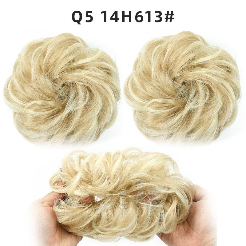 Synthetic Messy Bun Chignon Donut Blonde Brown  Hair Bun Elastic Hair Rope Rubber Band Hair Extensions for Women