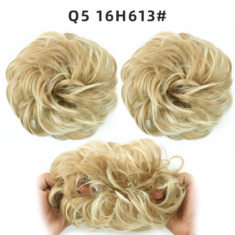 Synthetic Messy Bun Chignon Donut Blonde Brown  Hair Bun Elastic Hair Rope Rubber Band Hair Extensions for Women