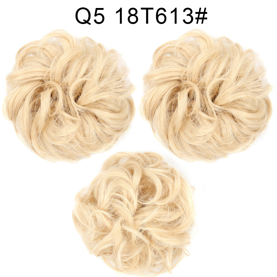 Synthetic Messy Bun Chignon Donut Blonde Brown  Hair Bun Elastic Hair Rope Rubber Band Hair Extensions for Women