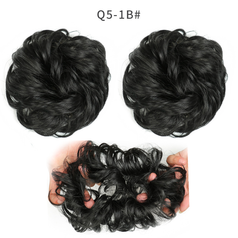 Synthetic Messy Bun Chignon Donut Blonde Brown Color Hair Bun Elastic Hair Rope Rubber Band Hair Extensions for Women