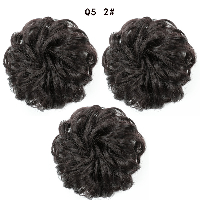 Synthetic Messy Bun Chignon Donut Blonde Brown Color Hair Bun Elastic Hair Rope Rubber Band Hair Extensions for Women