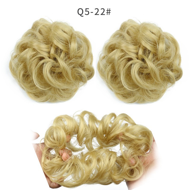 Synthetic Messy Bun Chignon Donut Blonde Brown  Hair Bun Elastic Hair Rope Rubber Band Hair Extensions for Women