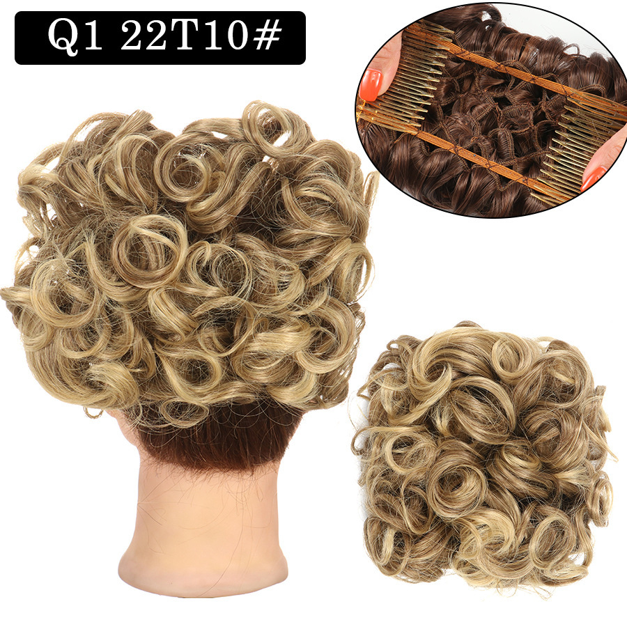 Messy Bun Large Comb Clips In Curly Hair Extension Fake False Synthetic Pieces Chignon Women Updo Cover Hairpiec