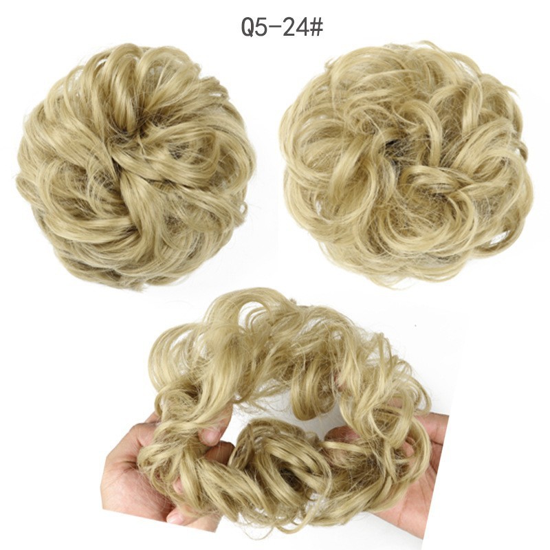 Synthetic Messy Bun Chignon Donut Blonde Brown  Hair Bun Elastic Hair Rope Rubber Band Hair Extensions for Women