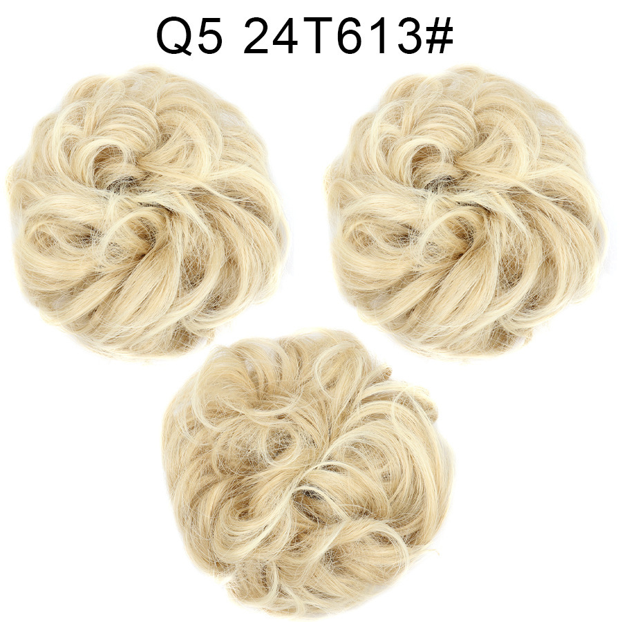 Synthetic Messy Bun Chignon Donut Blonde Brown  Hair Bun Elastic Hair Rope Rubber Band Hair Extensions for Women