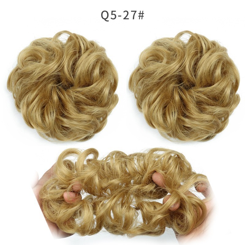 Synthetic Messy Bun Chignon Donut Blonde Brown  Hair Bun Elastic Hair Rope Rubber Band Hair Extensions for Women