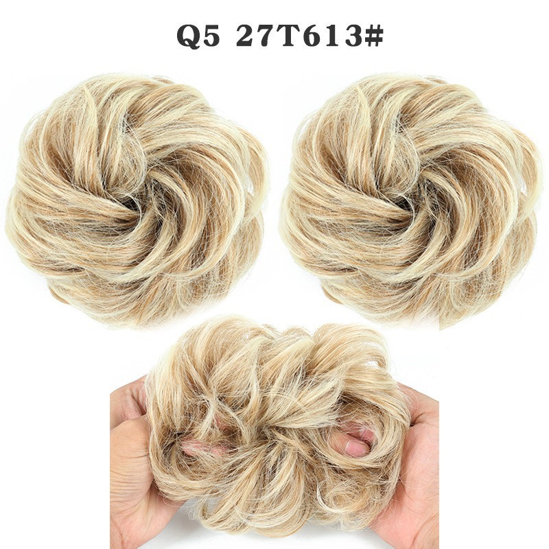 Synthetic Messy Bun Chignon Donut Blonde Brown  Hair Bun Elastic Hair Rope Rubber Band Hair Extensions for Women