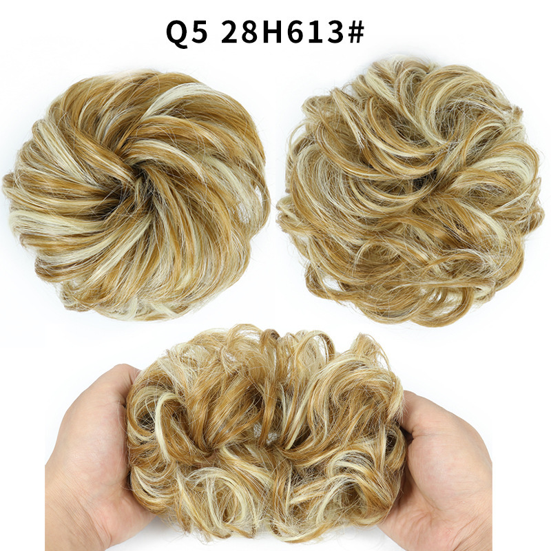 Synthetic Messy Bun Chignon Donut Blonde Brown  Hair Bun Elastic Hair Rope Rubber Band Hair Extensions for Women