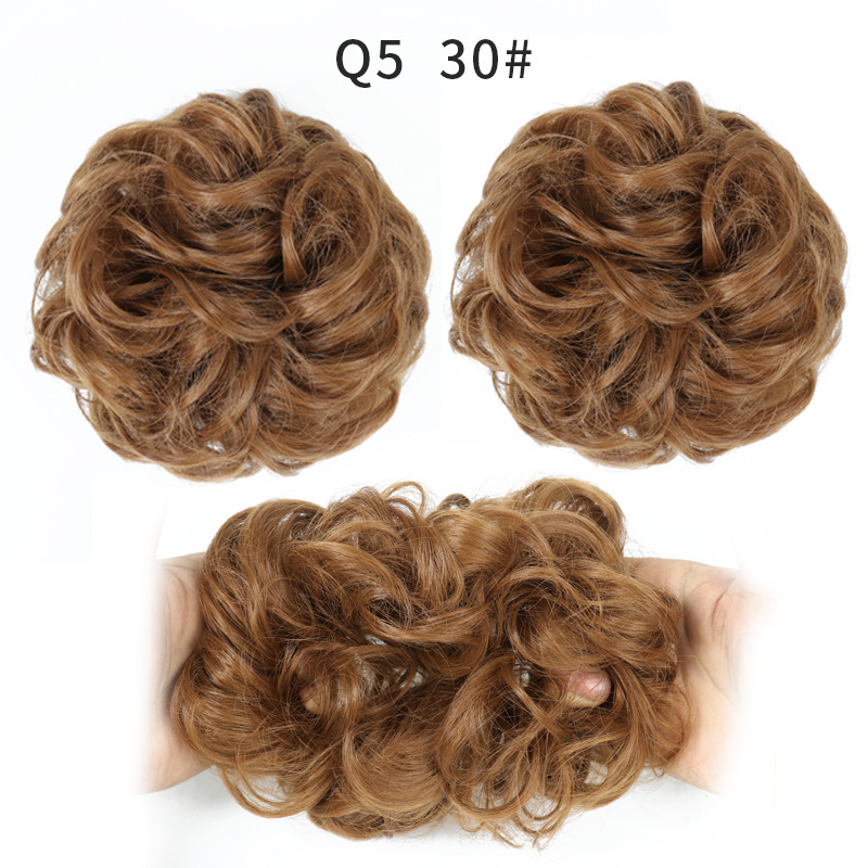Synthetic Messy Bun Chignon Donut Blonde Brown  Hair Bun Elastic Hair Rope Rubber Band Hair Extensions for Women