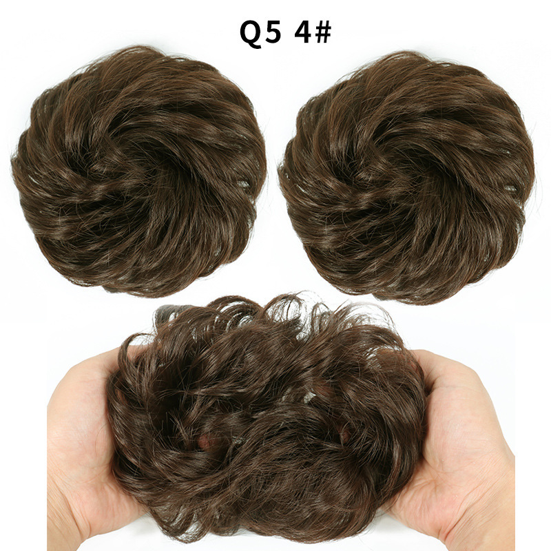 Synthetic Messy Bun Chignon Donut Blonde Brown Color Hair Bun Elastic Hair Rope Rubber Band Hair Extensions for Women