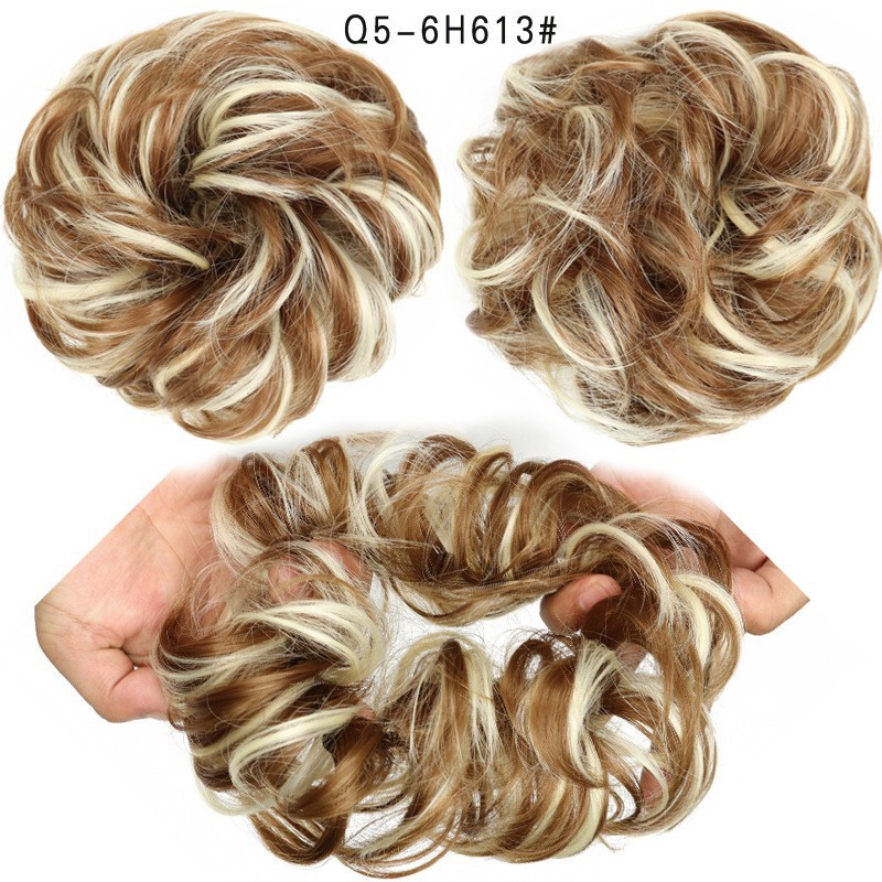 Synthetic Messy Bun Chignon Donut Blonde Brown  Hair Bun Elastic Hair Rope Rubber Band Hair Extensions for Women