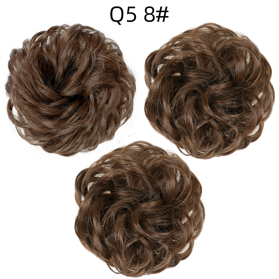 Synthetic Messy Bun Chignon Donut Blonde Brown Color Hair Bun Elastic Hair Rope Rubber Band Hair Extensions for Women
