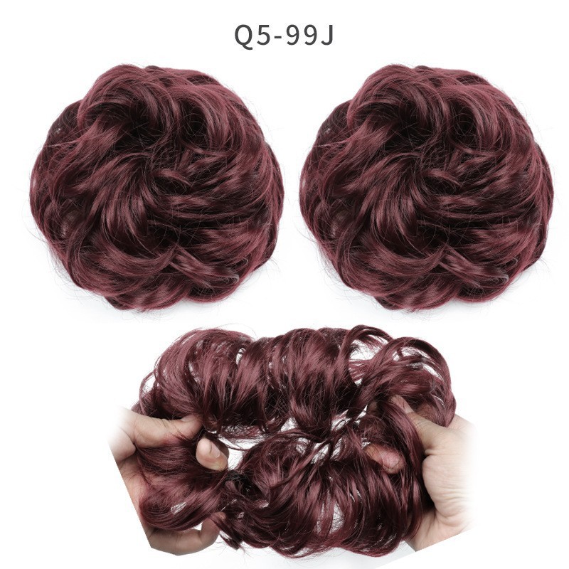 Synthetic Messy Bun Chignon Donut Blonde Brown  Hair Bun Elastic Hair Rope Rubber Band Hair Extensions for Women