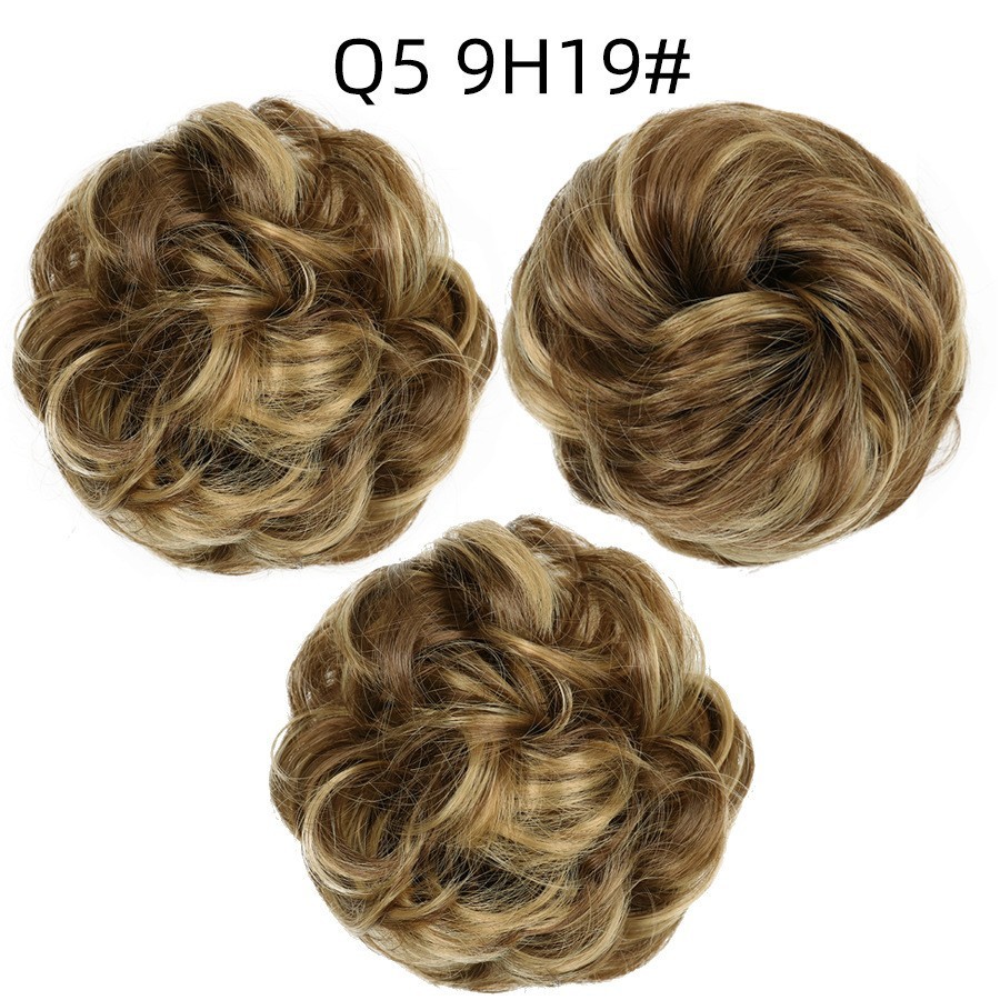 Synthetic Messy Bun Chignon Donut Blonde Brown  Hair Bun Elastic Hair Rope Rubber Band Hair Extensions for Women